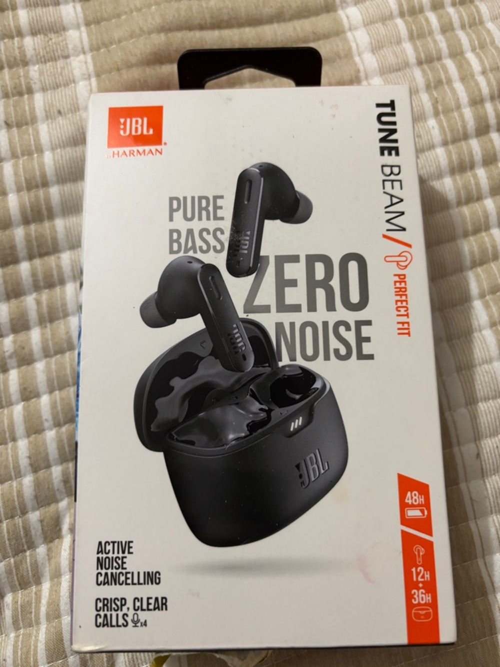 JBL Tune Beam Perfect Fit Pure Bass Zero Noise True Wireless Earbuds Matte Black